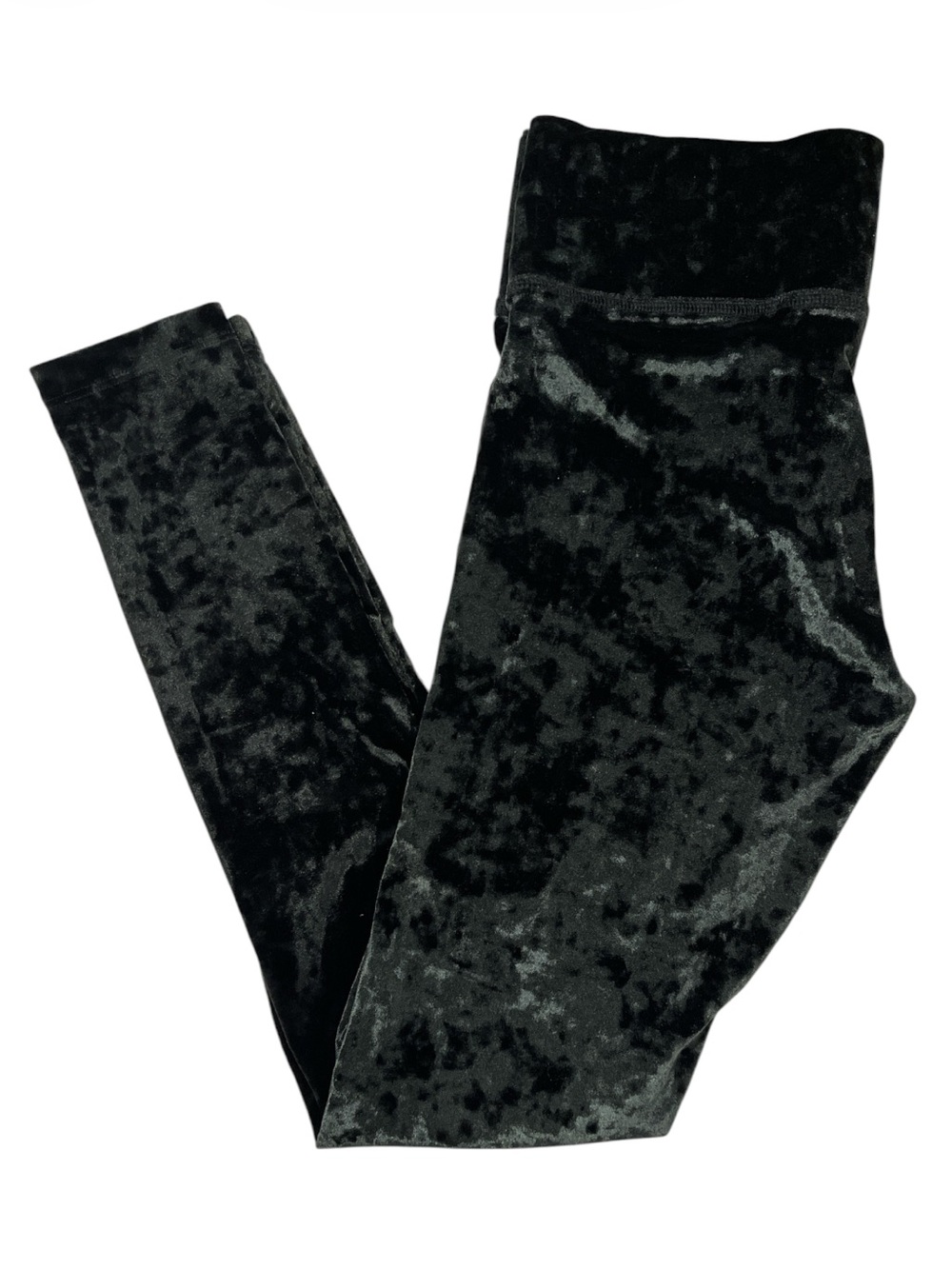 PINK Victoria's Secret Ultimate Black Crushed Velvet Leggings | S | NIP